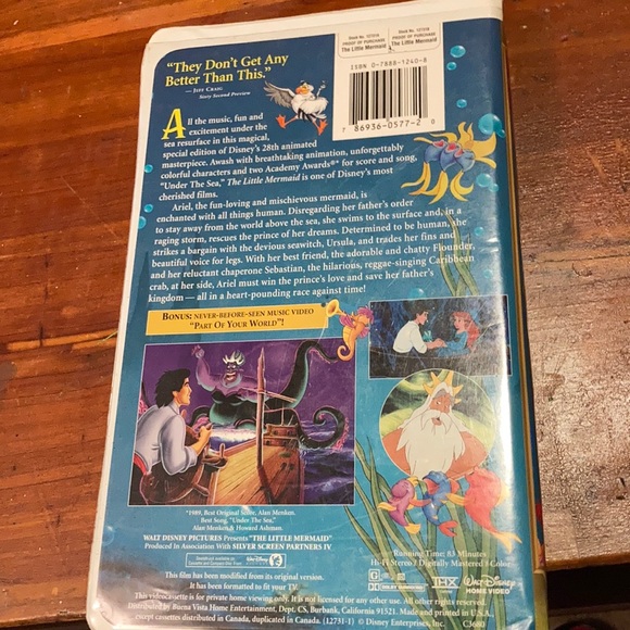 Disney’s The Little Mermaid Masterpiece VHS #12731 - Picture 4 of 5